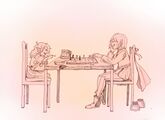Rags and Erin playing chess by Ccyan