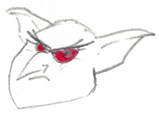 Sketch of Rags's face by Scrooge MacDuck