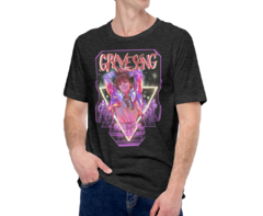 Gravesong Concert T-Shirt (Front - Dark Grey Heather) (Art by Miguel)