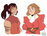 Erin and Ryoka dressed as Adora and Catra from She-ra and the Princesses of Power