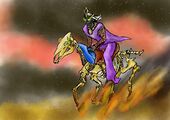 Fetohep riding to battle