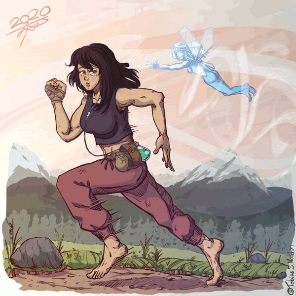 File:Ryoka running with Ivolethe by Pontastic.png