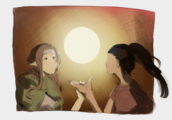 Ceria and Ryoka casting a spell