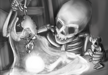 Draft of Toren feeding Healing Slime by Auspiciousoctopi