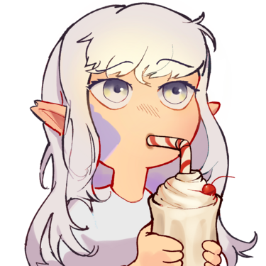 Silvenia sipping milkshake, commission by Linu, made by butts