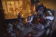 Regrika Blackpaw in the Common Room by gheeart (commissioned by Dado)